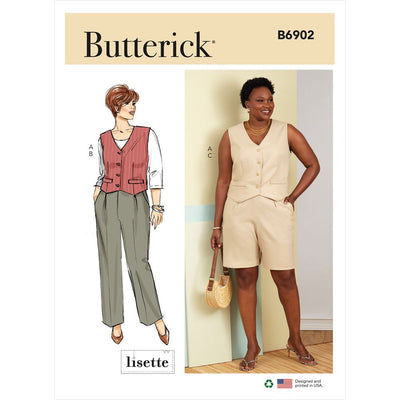 Butterick Pattern B6902 Womens Vest Pants and Shorts 6902 Image 1 From Patternsandplains.com