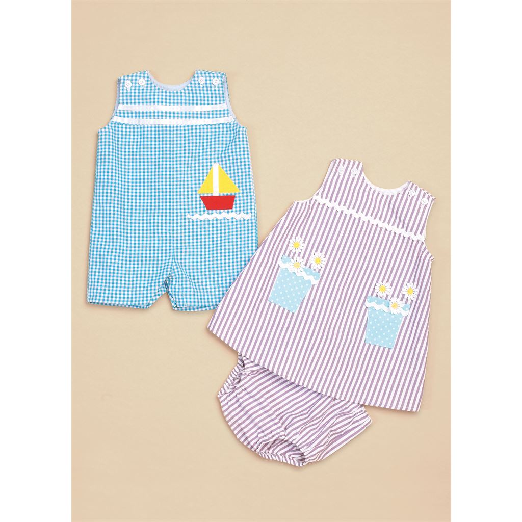 Butterick Pattern B6905 Baby Overalls Dress and Panties 6905 Image 2 From Patternsandplains.com