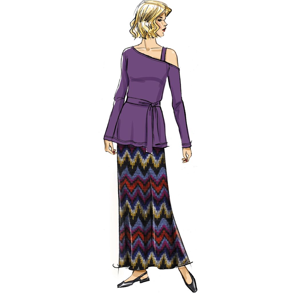 Butterick Pattern B6913 Misses Knit Dress Top Skirt and Pants 6913 Image 4 From Patternsandplains.com