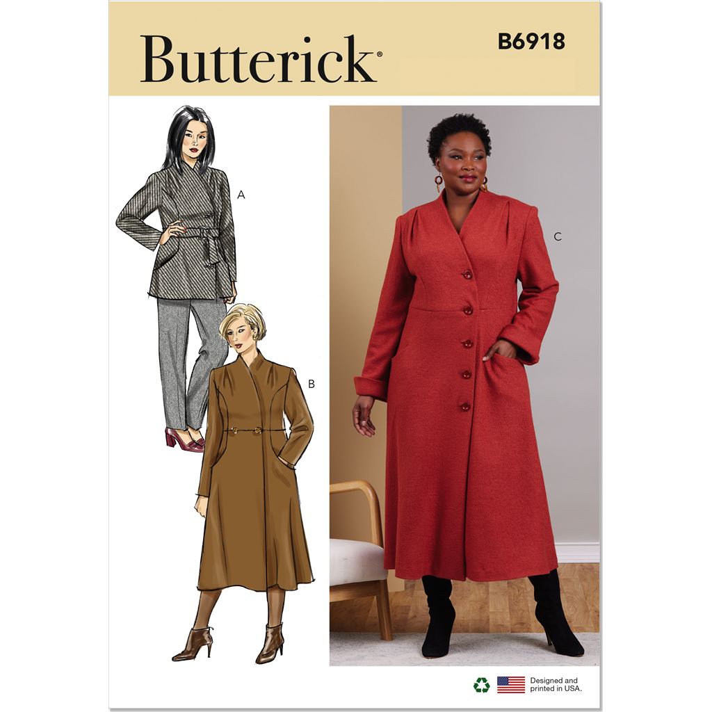 Butterick Pattern B6918 Womens Coat 6918 Image 1 From Patternsandplains.com