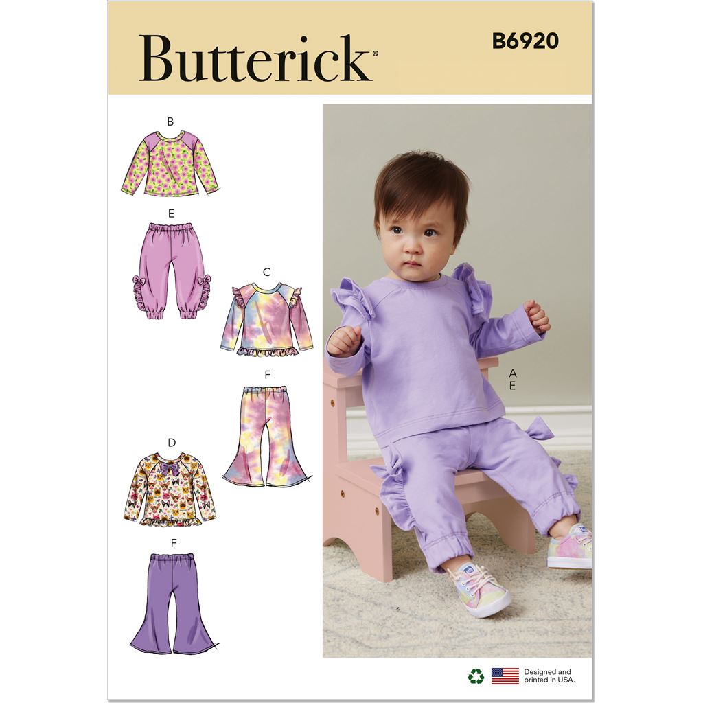 Butterick Pattern B6920 Infants Knit Top and Pants 6920 Image 1 From Patternsandplains.com