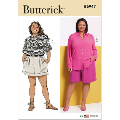 Butterick Pattern B6947 Womens Shirts and Shorts 6947 Image 1 From Patternsandplains.com