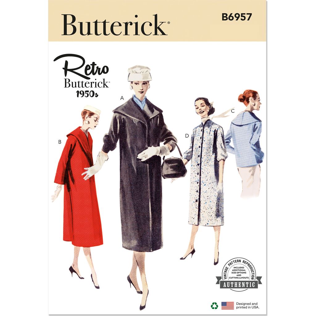 Butterick Pattern B6957 Misses Coats 6957 Image 1 From Patternsandplains.com