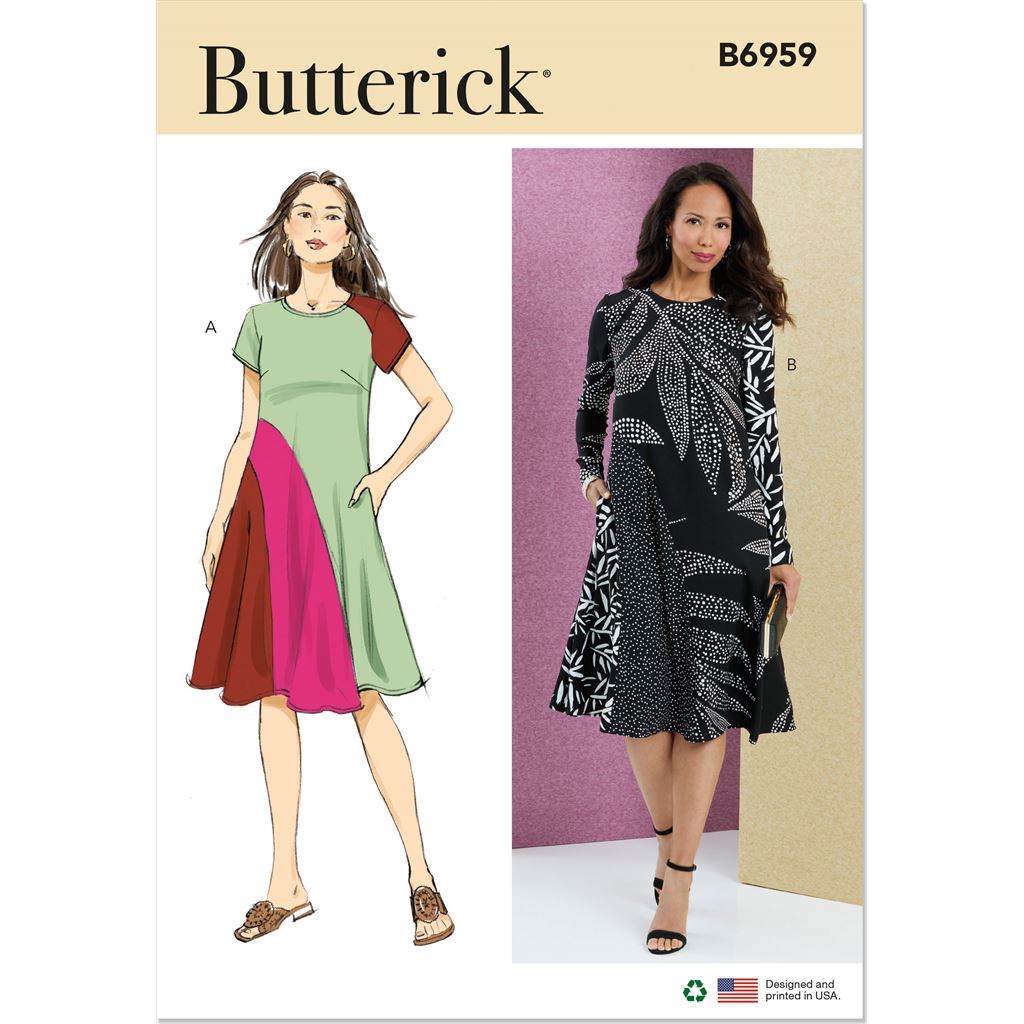 Butterick Pattern B6959 Misses Dress with Short and Long Sleeves 6959 Image 1 From Patternsandplains.com