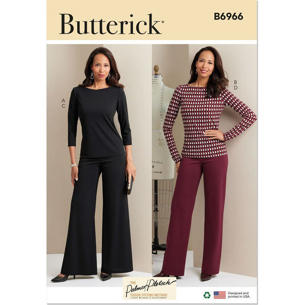 Butterick Pattern B6966 Misses' Knit Tops And Pants 6966 - Patterns And ...