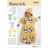 Butterick Pattern B6968 Infants Bunting Jumpsuit Shirt Diaper Cover Hat Bib Mittens Booties and Blanket 6968 Image 1 From Patternsandplains.com