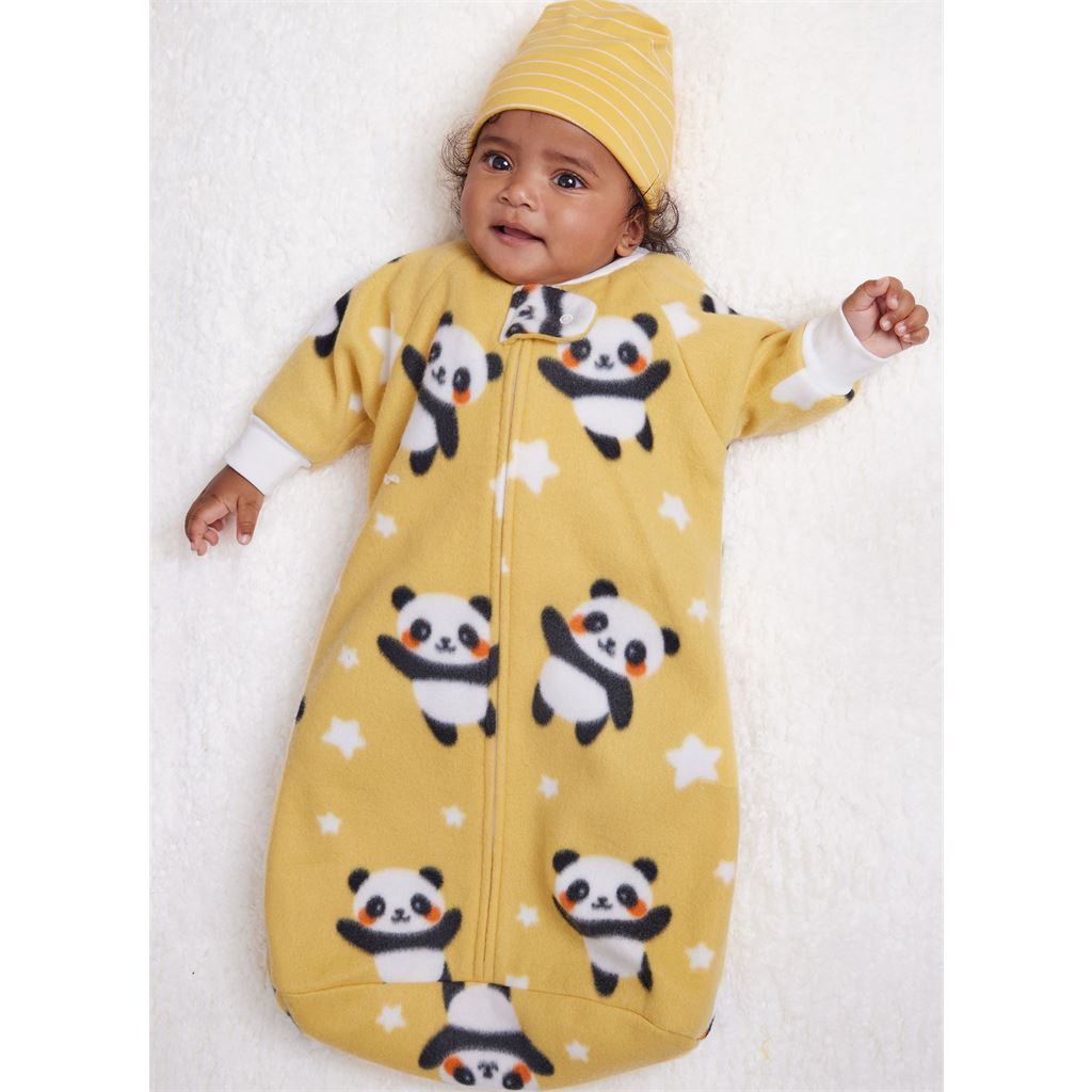 Butterick Pattern B6968 Infants Bunting Jumpsuit Shirt Diaper Cover Hat Bib Mittens Booties and Blanket 6968 Image 2 From Patternsandplains.com