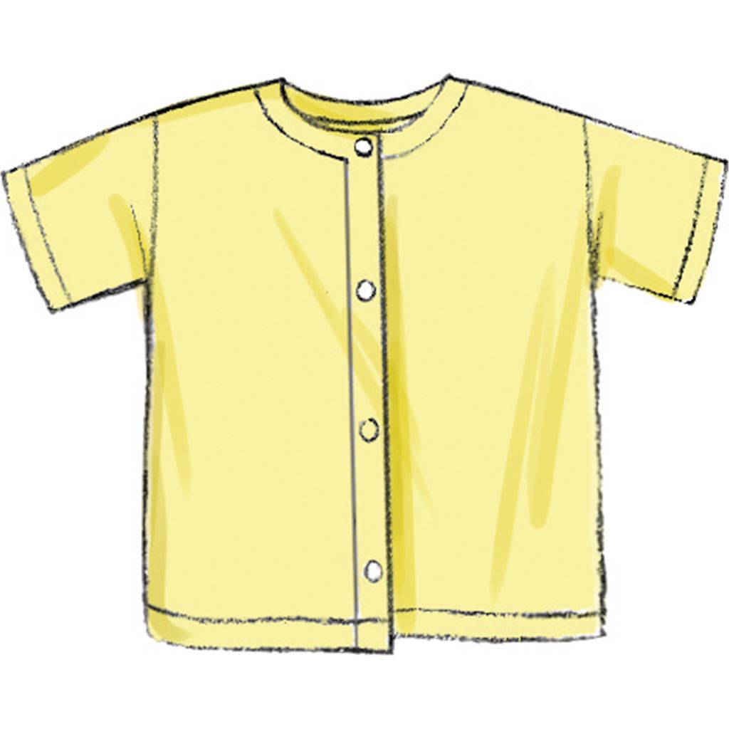 Butterick Pattern B6968 Infants Bunting Jumpsuit Shirt Diaper Cover Hat Bib Mittens Booties and Blanket 6968 Image 6 From Patternsandplains.com