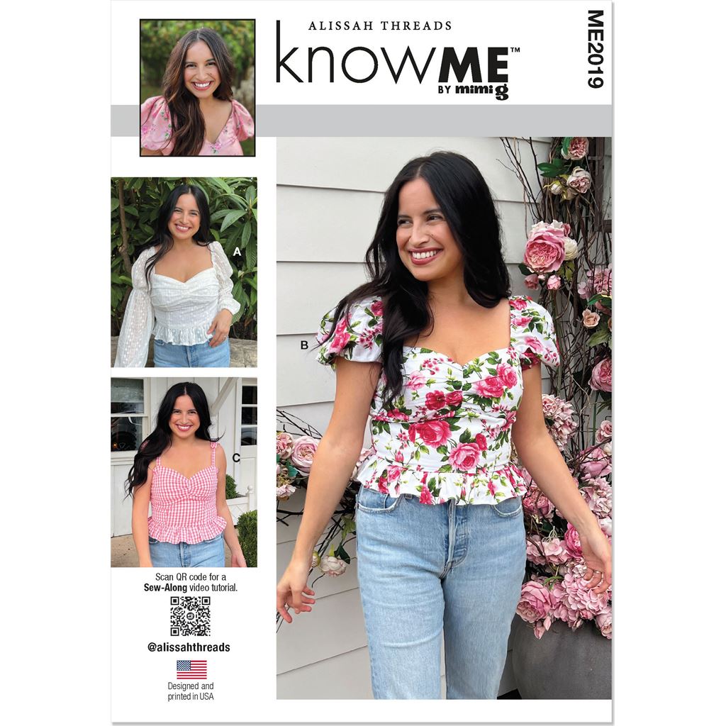 Know Me Pattern ME2019 Misses Tops by Alissah Threads 2019 Image 1 From Patternsandplains.com