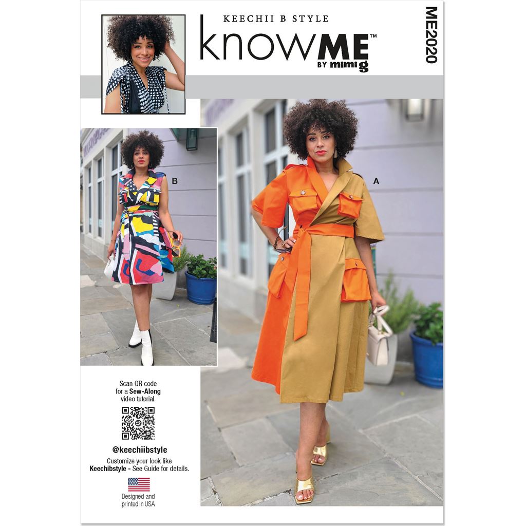 Know Me Pattern ME2020 Misses and Womens Wrap Dress With Belt by Keechii B Style 2020 Image 1 From Patternsandplains.com