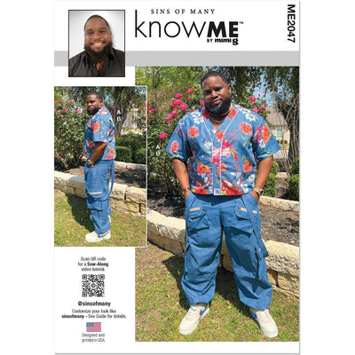 Know Me Pattern ME2047 Mens Shirt and Jogger Pants 2047 Image 1 From Patternsandplains.com