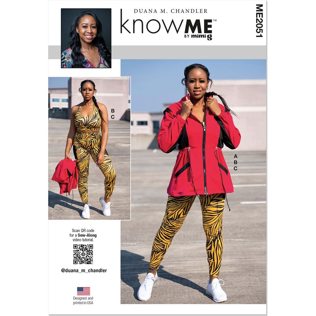 Know Me Pattern ME2051 Misses Jacket Bra Top and Leggings by Duana M. Chandler 2051 Image 1 From Patternsandplains.com