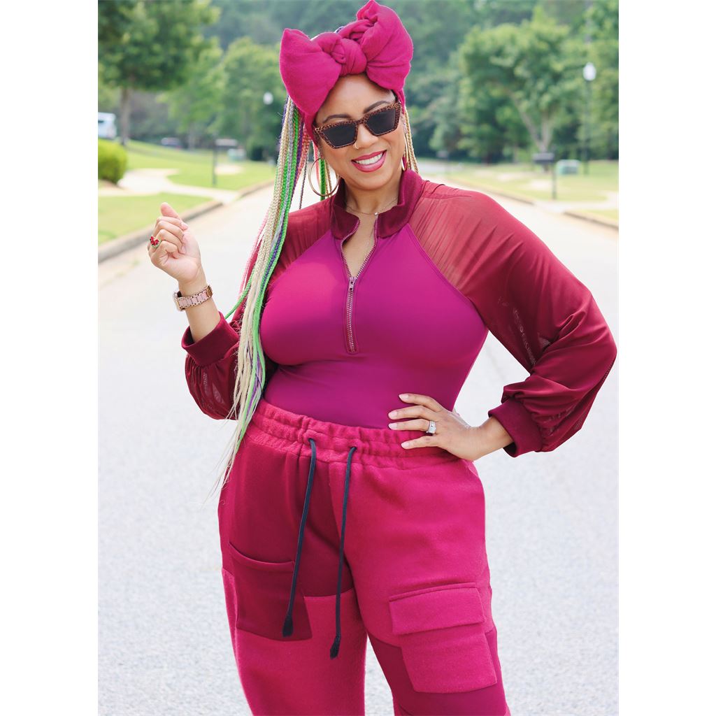 Know Me Pattern ME2055 Misses Bodysuit and Cargo Sweatpants by The Corny Rainbow 2055 Image 3 From Patternsandplains.com