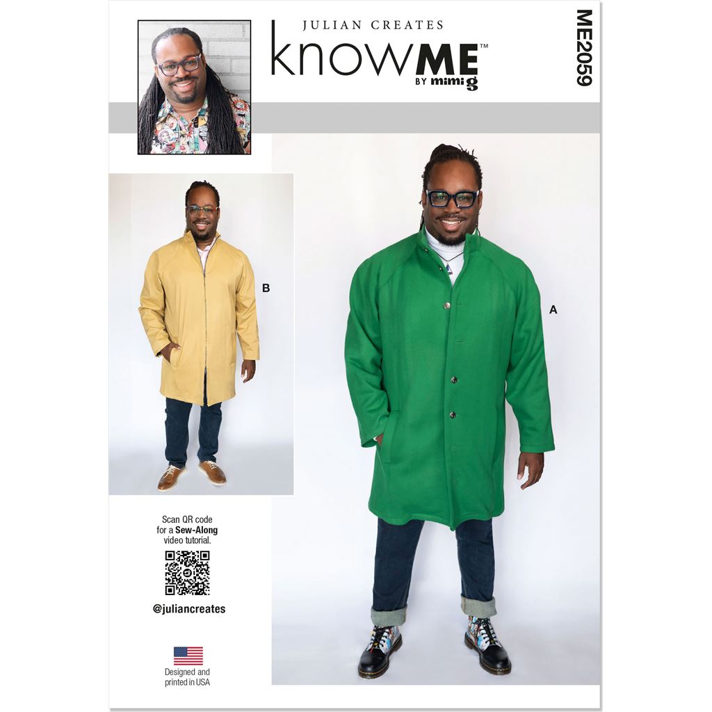 Know Me Pattern ME2059 Mens Coat by Julian Creates 2059 Image 1 From Patternsandplains.com