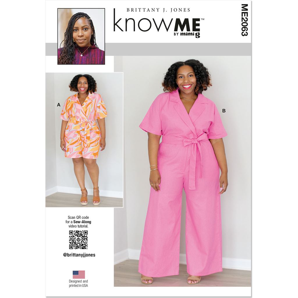 Know Me Pattern ME2063 Misses and Womens Romper and Jumpsuit by Brittany J. Jones 2063 Image 1 From Patternsandplains.com