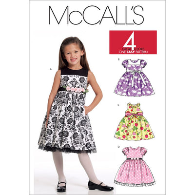 McCall's Pattern M5793 Childrens Girls Lined Dresses 5793 Image 1 From Patternsandplains.com