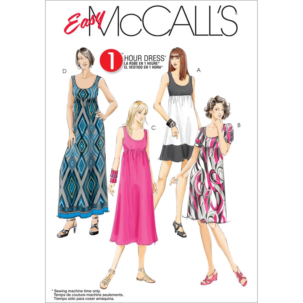 McCall's Pattern M5893 Misses Womens Dresses In 4 Lengths 5893 Image 1 From Patternsandplains.com