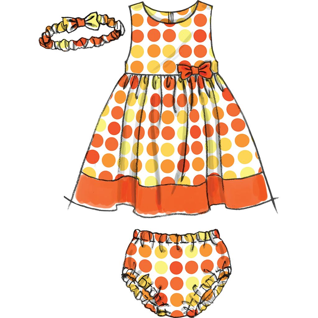 McCall's Pattern M6015 Infants Lined Dresses Panties And Headband 6015 Image 7 From Patternsandplains.com.jpg