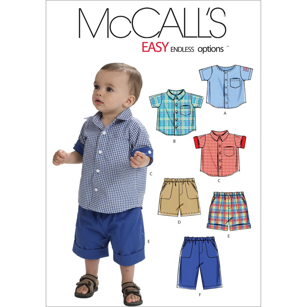 McCall's Pattern M6016 Infants Shirts Shorts And Pants 6016 Image 1 From Patternsandplains.com