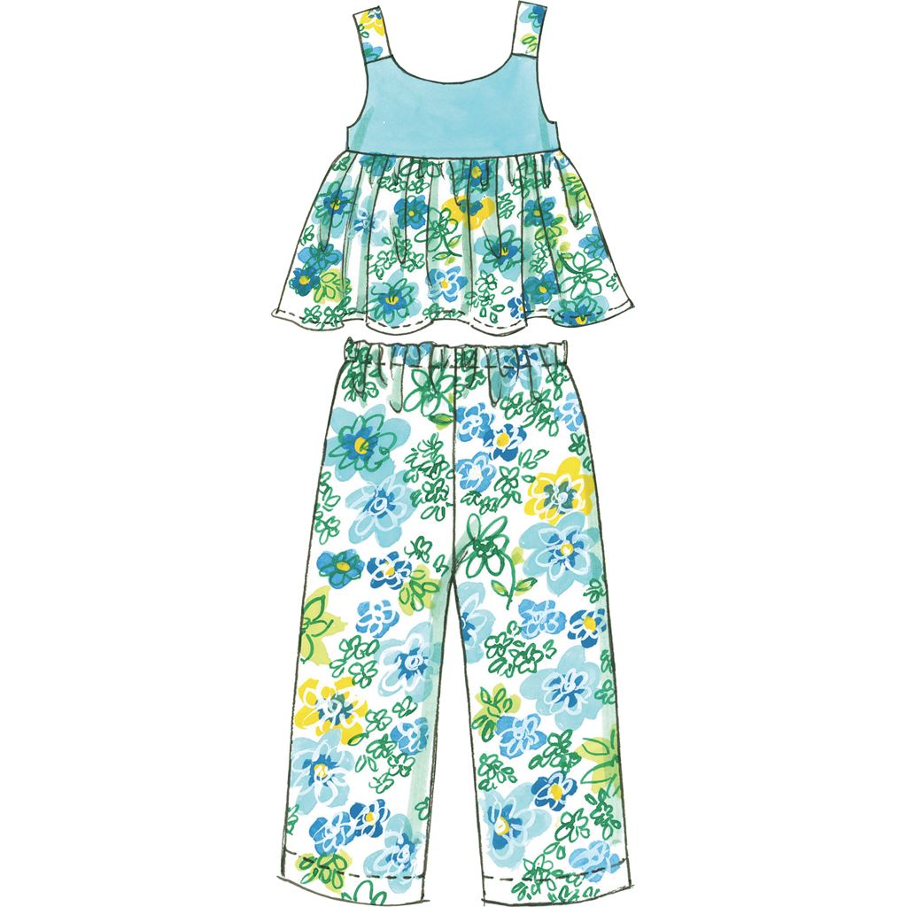 McCall's Pattern M6017 Toddlers Childrens Tops Dresses Shorts And Pants 6017 Image 5 From Patternsandplains.com.jpg