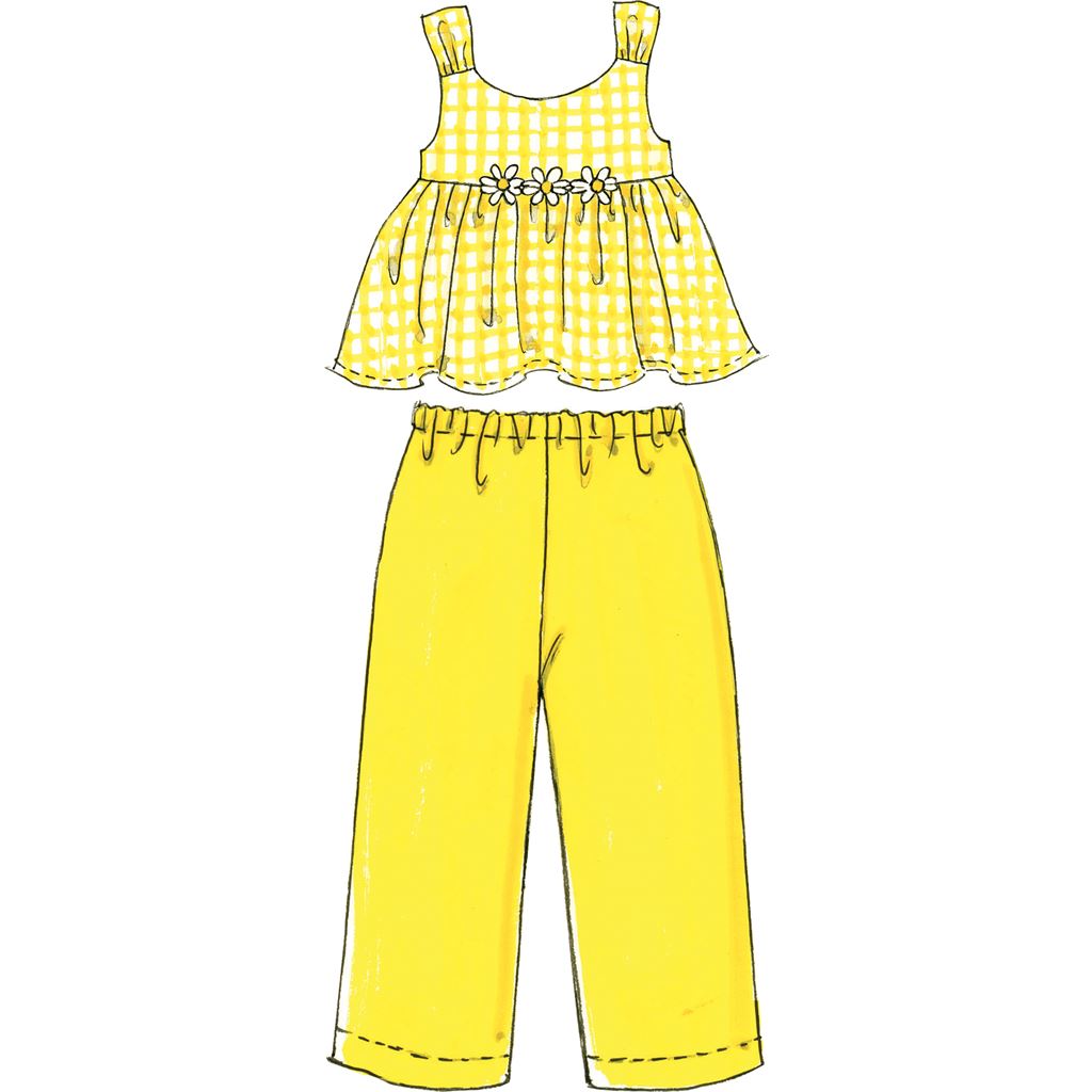 McCall's Pattern M6017 Toddlers Childrens Tops Dresses Shorts And Pants 6017 Image 6 From Patternsandplains.com.jpg