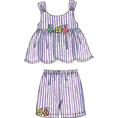 McCall's Pattern M6017 Toddlers Childrens Tops Dresses Shorts And Pants 6017 Image 7 From Patternsandplains.com.jpg
