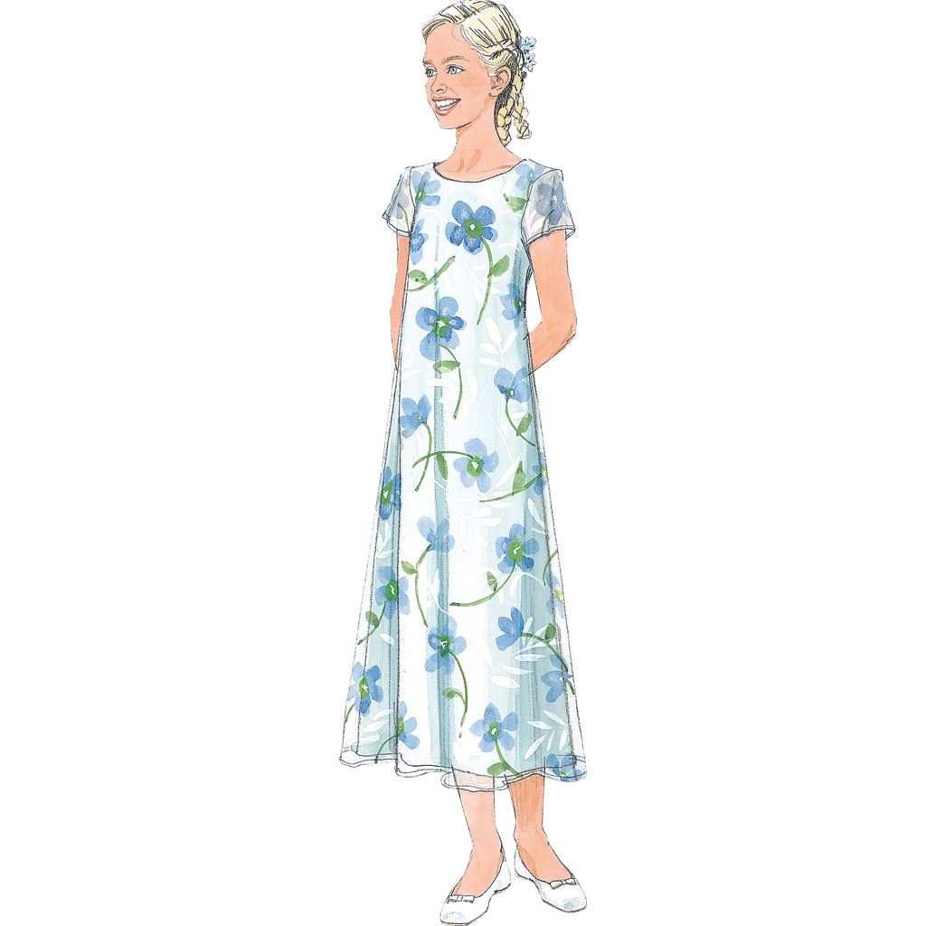 McCall's Pattern M6098 Girls Dresses In 2 Lengths 6098 Image 2 From Patternsandplains.com.jpg