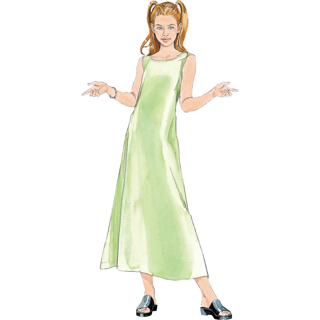 McCall's Pattern M6098 Girls Dresses In 2 Lengths 6098 Image 3 From Patternsandplains.com.jpg