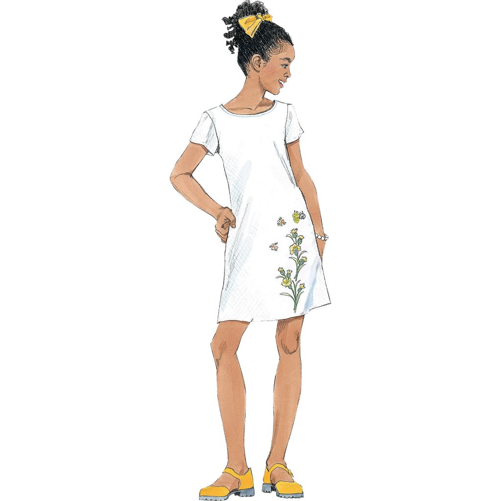 McCall's Pattern M6098 Girls Dresses In 2 Lengths 6098 Image 4 From Patternsandplains.com.jpg