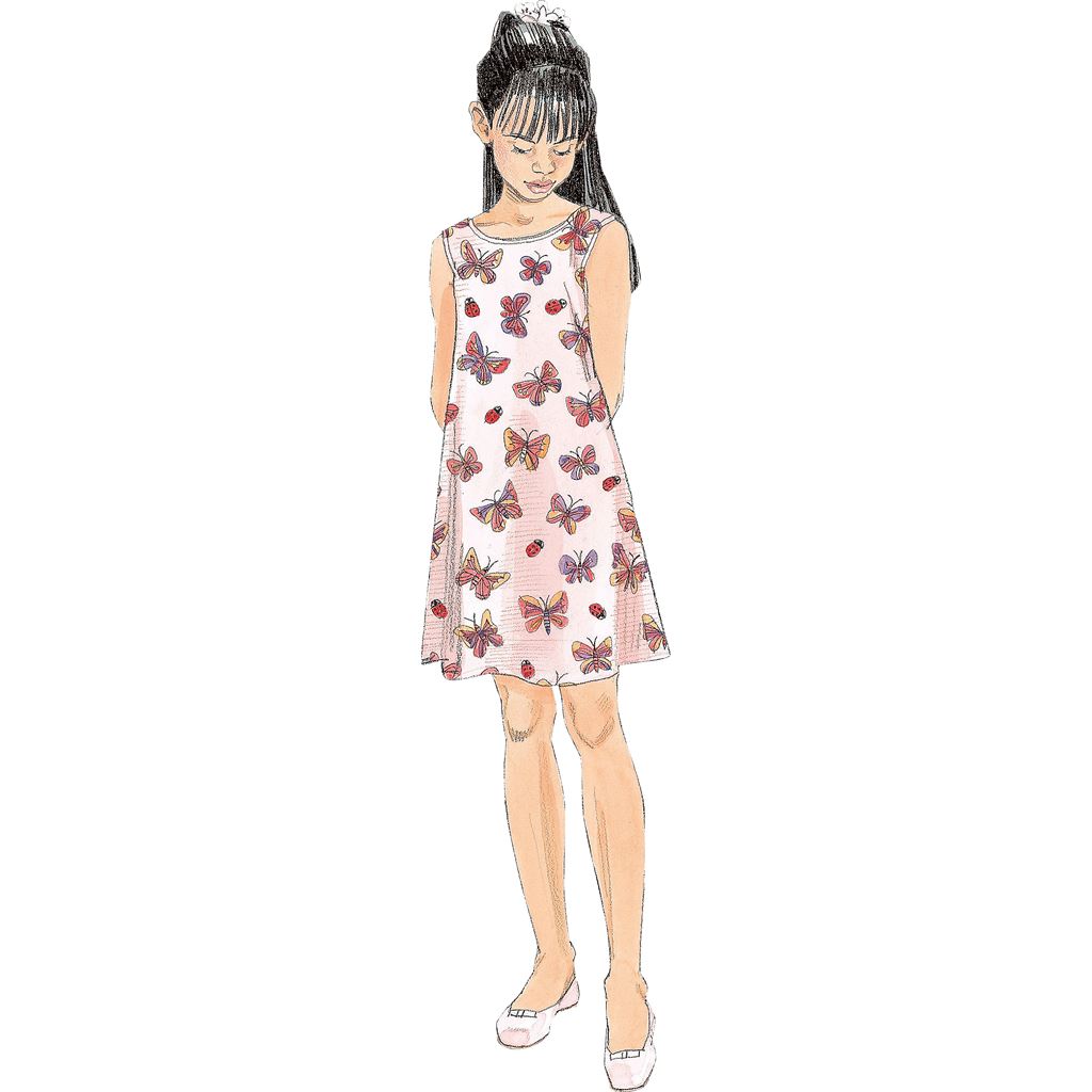 McCall's Pattern M6098 Girls Dresses In 2 Lengths 6098 Image 5 From Patternsandplains.com.jpg