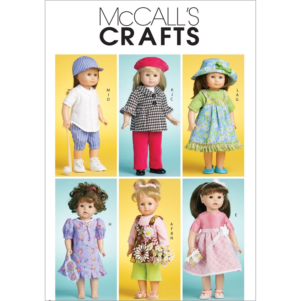 McCall's Pattern M6137 Doll Clothes For 18 (46cm) Doll 6137 Image 1 From Patternsandplains.com