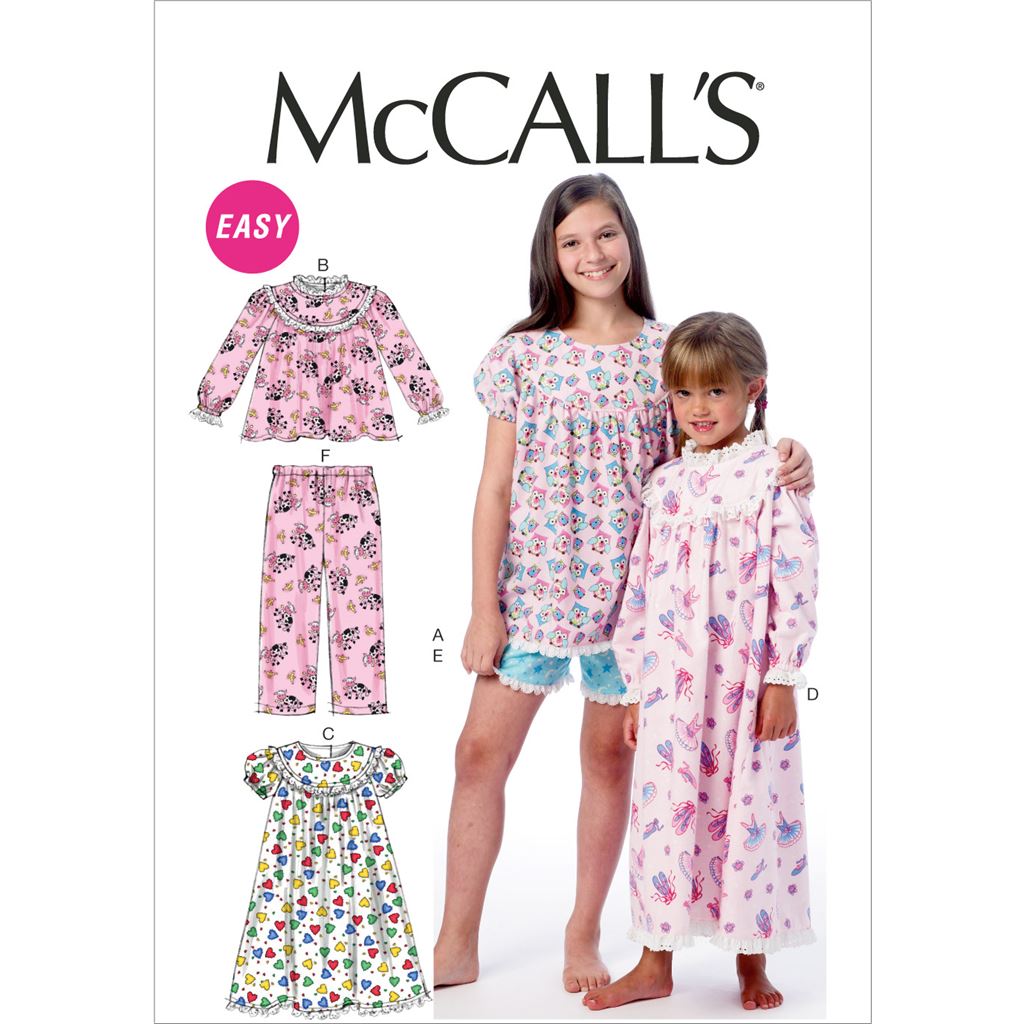 McCall's Pattern M6831 Childrens Girls Tops Gowns Short and Pants 6831 Image 1 From Patternsandplains.com