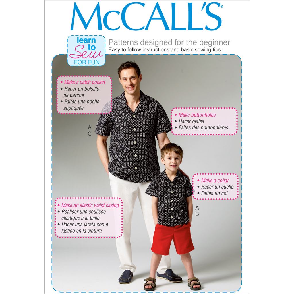 McCall's Pattern M6972 Mens Boys Shirt Shorts and Pants 6972 Image 1 From Patternsandplains.com
