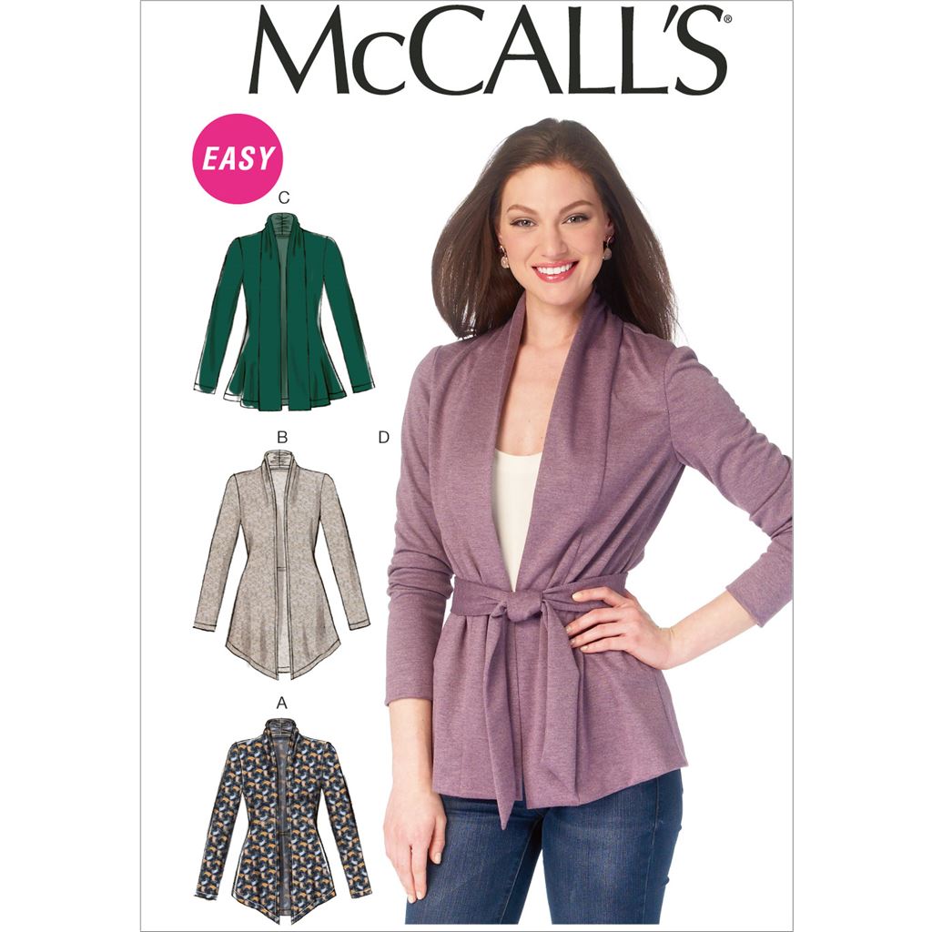 McCall's Pattern M6996 Misses Jackets and Belt 6996 Image 1 From Patternsandplains.com