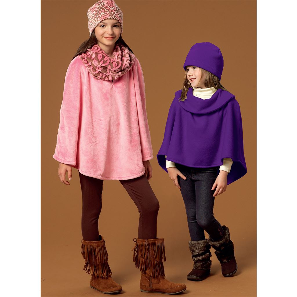 McCall's Pattern M7012 Childrens Girls Ponchos Hat and Scarf 7012 Image 2 From Patternsandplains.com.jpg