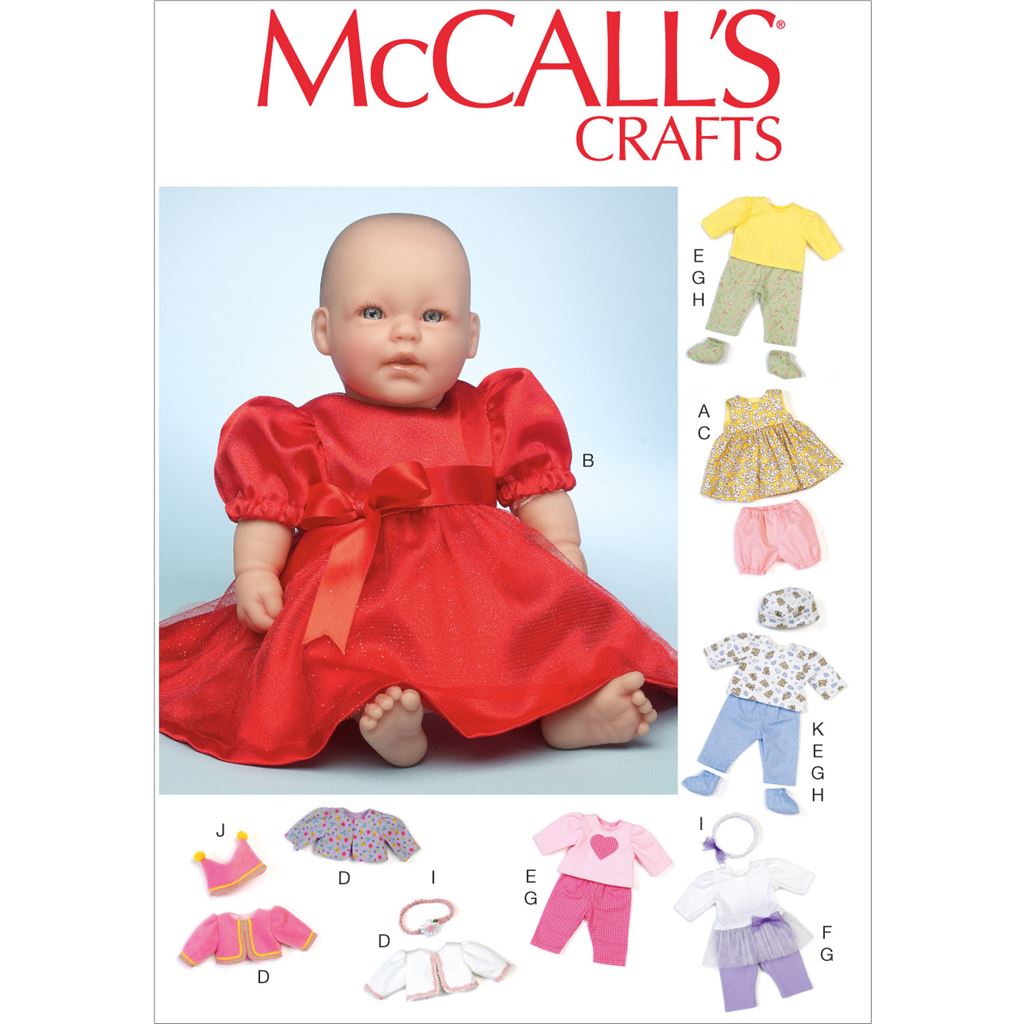 McCall's Pattern M7066 Clothes and Accessories For 11 12 and 15 16 Baby Dolls 7066 Image 1 From Patternsandplains.com