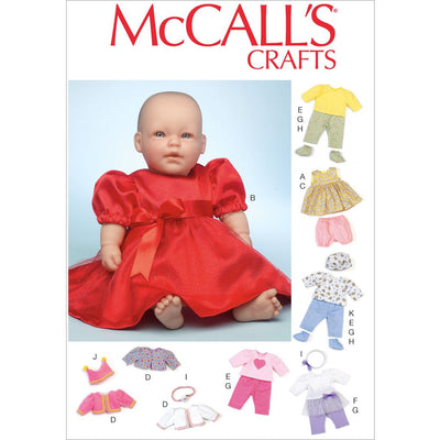 McCall's Pattern M7066 Clothes and Accessories For 11 12 and 15 16 Baby Dolls 7066 Image 1 From Patternsandplains.com