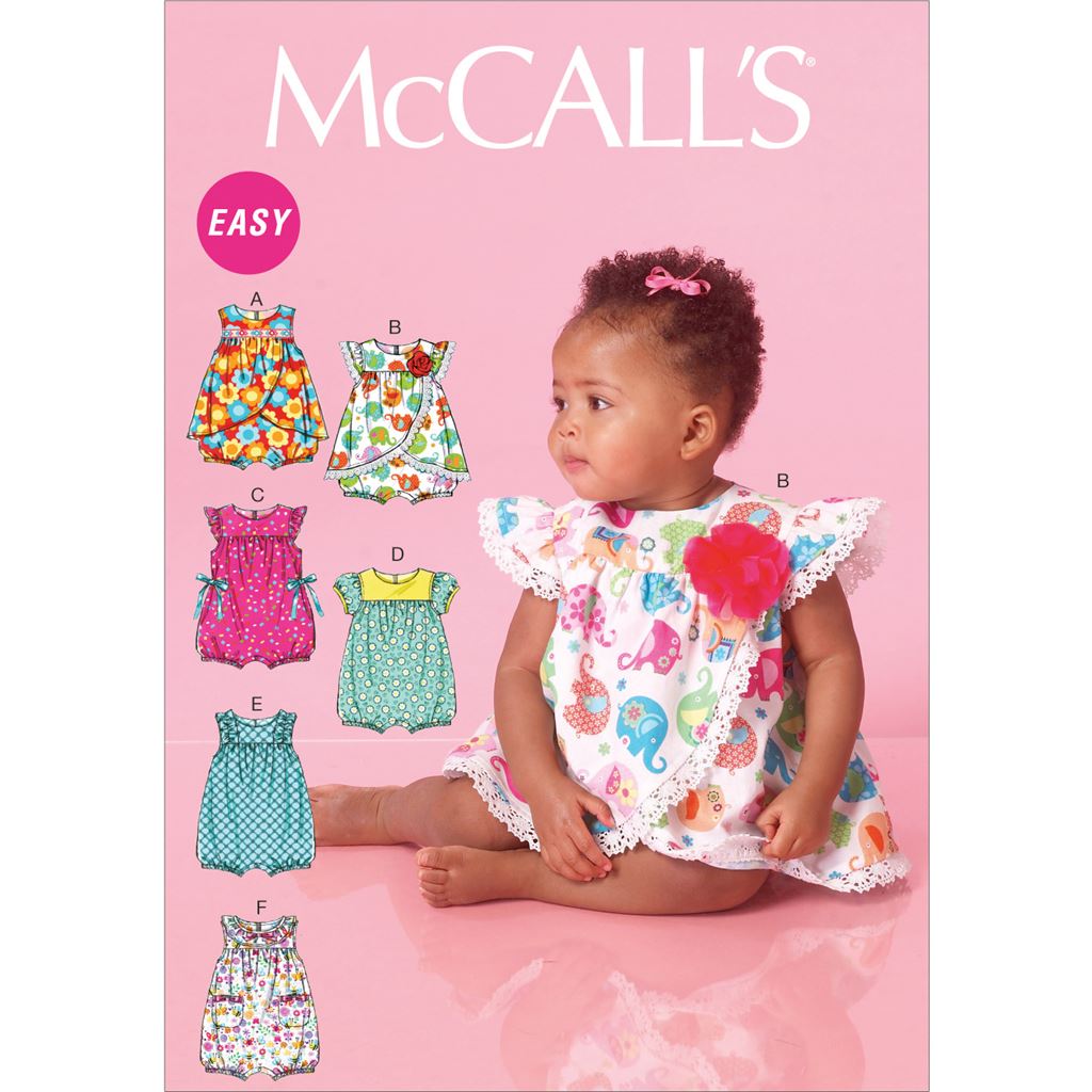 McCall's Pattern M7107 Infants Rompers 7107 Image 1 From Patternsandplains.com
