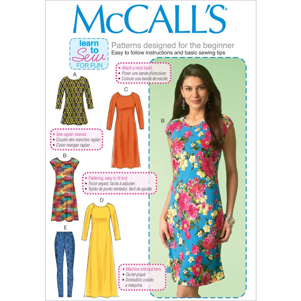 McCall's Pattern M7122 Misses Tunic Dresses and Leggings 7122 Image 1 From Patternsandplains.com