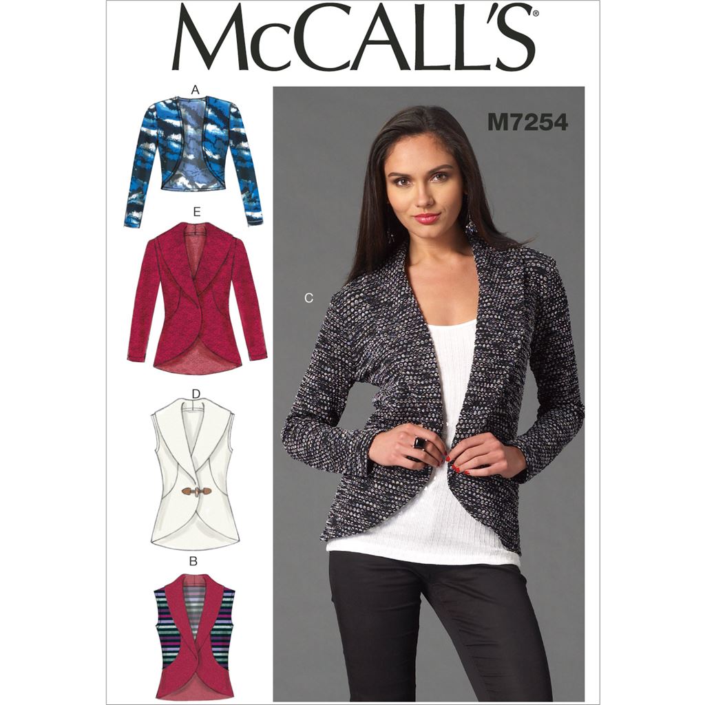 McCall's Pattern M7254 Misses Cardigans 7254 Image 1 From Patternsandplains.com