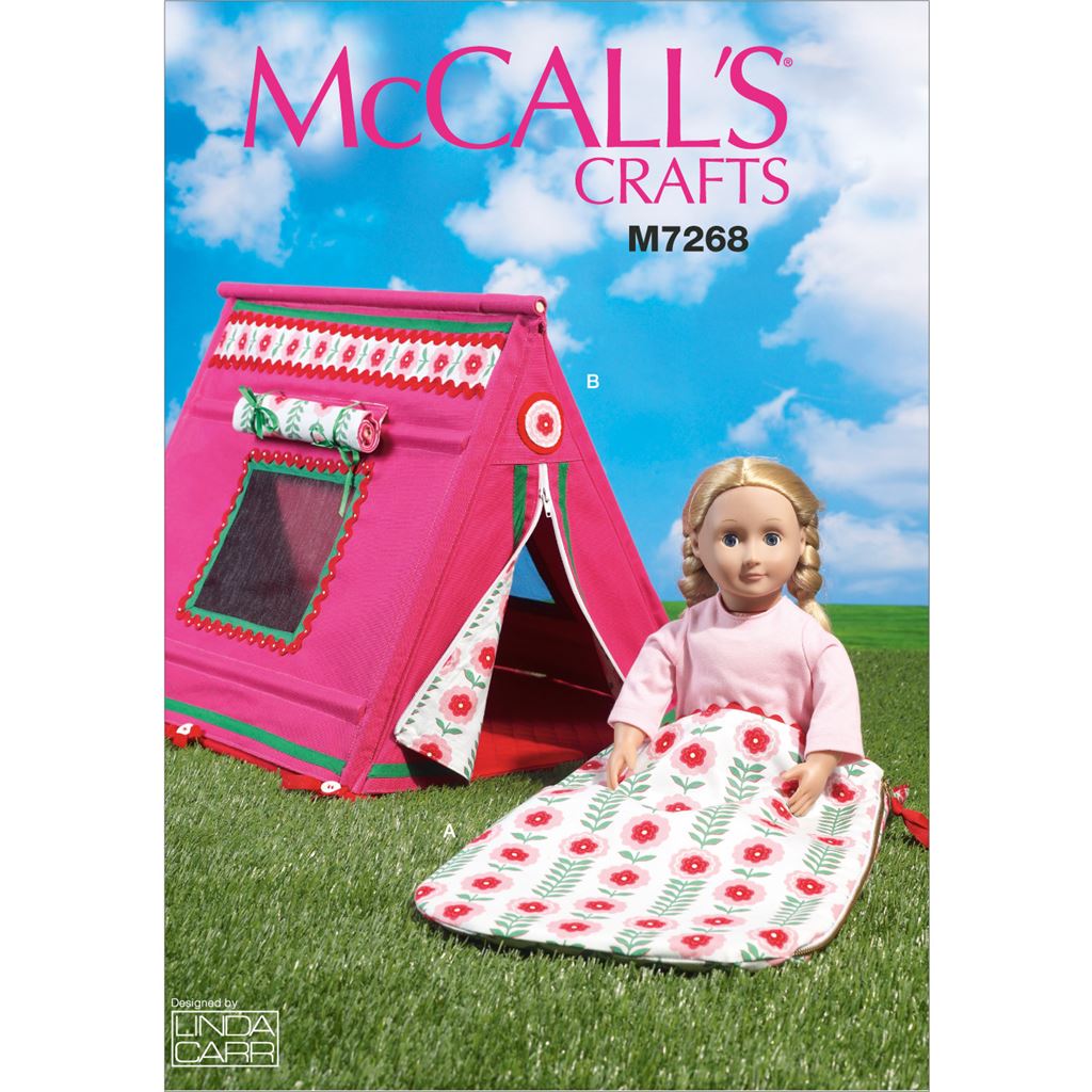 McCall's Pattern M7268 18 Dolls Sleeping Bag and Tent 7268 Image 1 From Patternsandplains.com