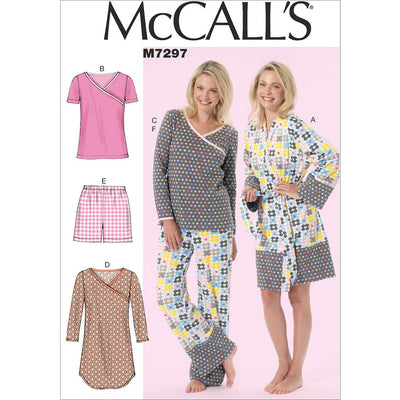 McCall's Pattern M7297 Misses Womens Robe Belt Tops Dress Shorts and Pants 7297 Image 1 From Patternsandplains.com