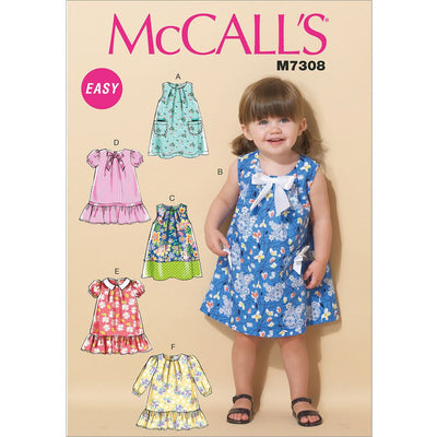 McCall's Pattern M7308 Toddlers Tent Dresses 7308 Image 1 From Patternsandplains.com
