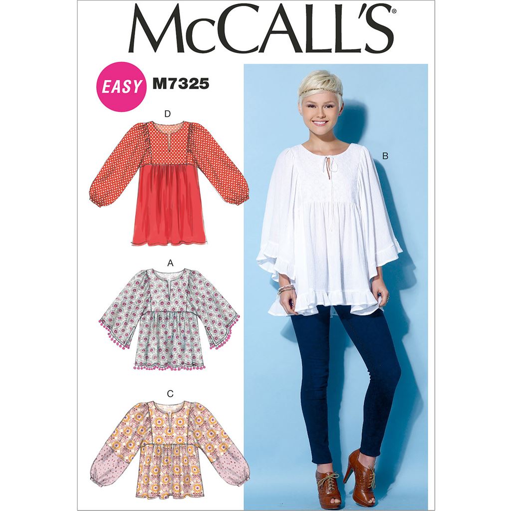 McCall's Pattern M7325 Misses Gathered Tops and Tunic 7325 Image 1 From Patternsandplains.com