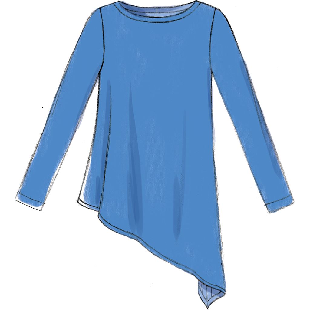 McCall's Pattern M7327 Misses Shaped Hemline Tops 7327 Image 3 From Patternsandplains.com.jpg