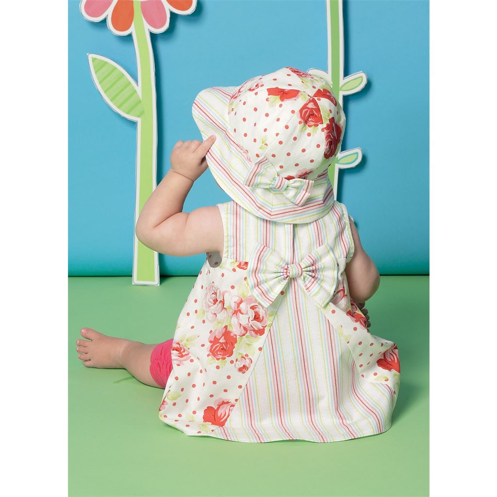 McCall's Pattern M7342 Infants Back Bow Dresses Panties Leggings and Bucket Hat 7342 Image 3 From Patternsandplains.com.jpg