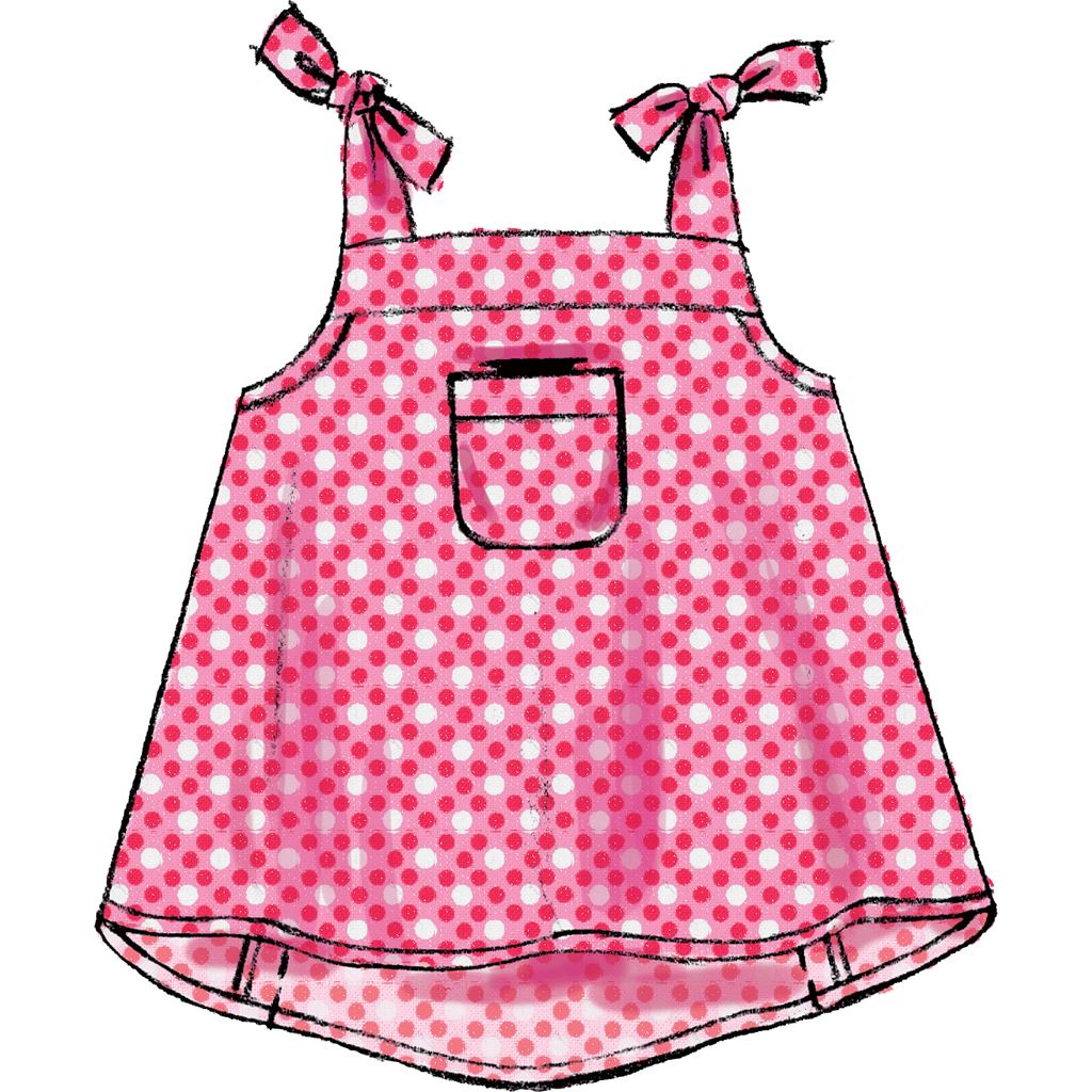 McCall's Pattern M7342 Infants Back Bow Dresses Panties Leggings and Bucket Hat 7342 Image 8 From Patternsandplains.com.jpg