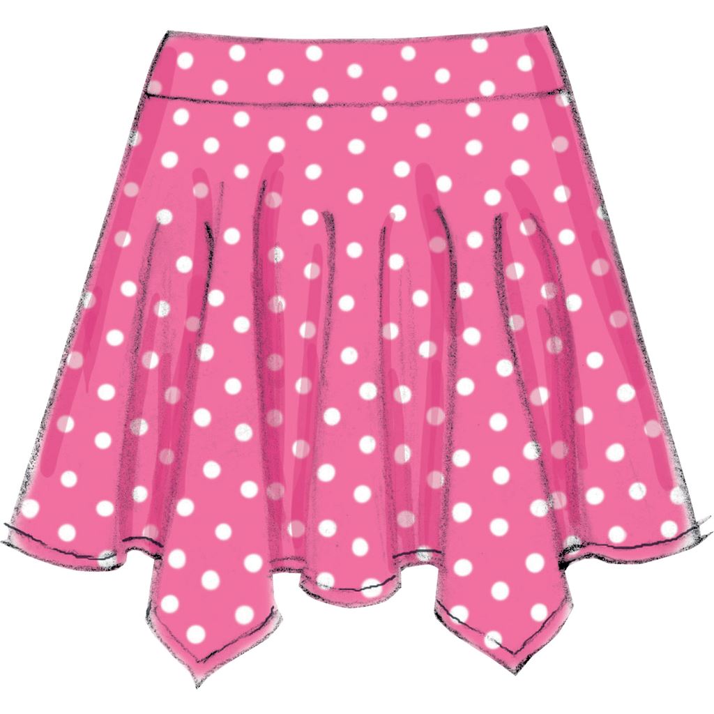 McCall's Pattern M7345 Childrens Girls Straight Handkerchief or High Low Hem Skirts 7345 Image 5 From Patternsandplains.com.jpg