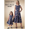 McCall's Pattern M7354 Misses Childrens Girls Matching Back Wrap Dresses 7354 Image 1 From Patternsandplains.com
