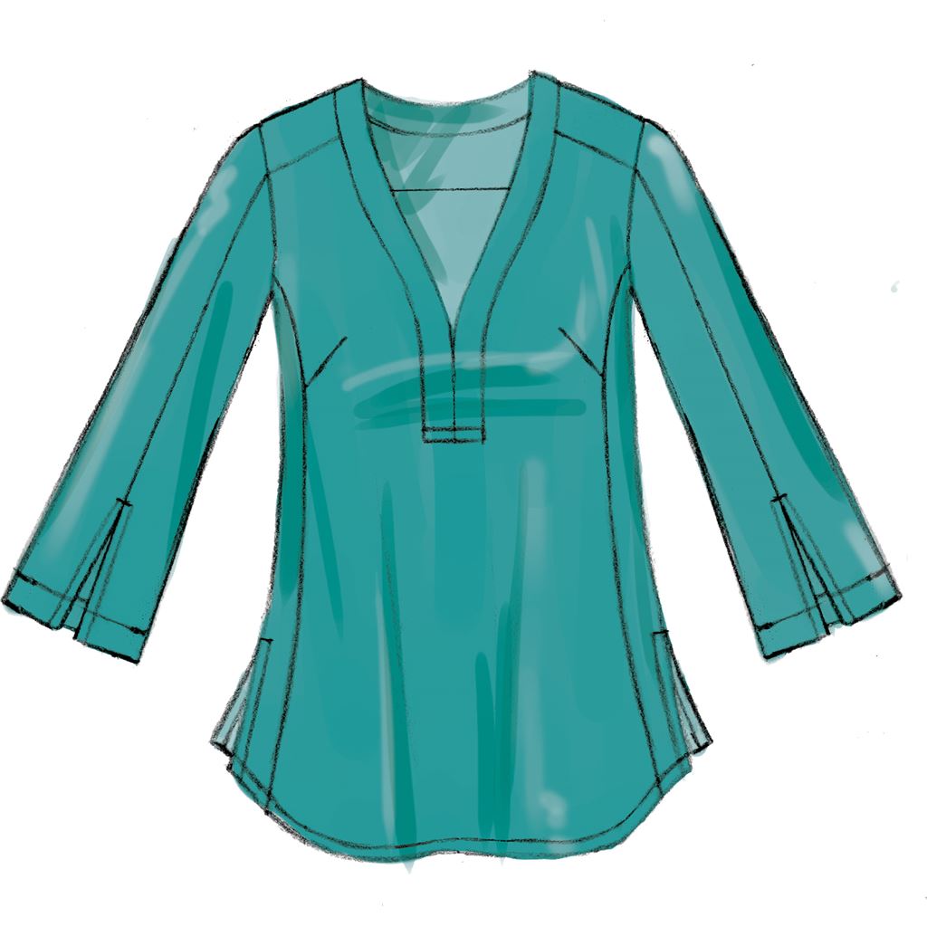 McCall's Pattern M7357 Misses Banded Tops with Yoke 7357 Image 4 From Patternsandplains.com.jpg